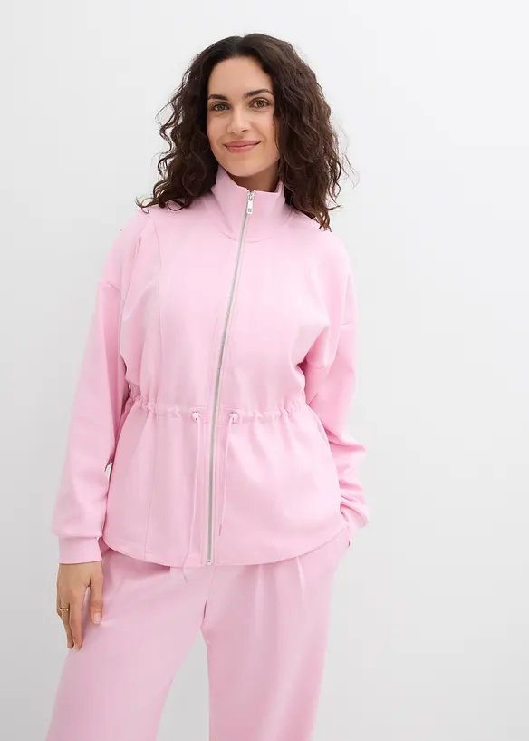 Sweat zipp&eacute; en mati&egrave;re n&eacute;opr&egrave;ne douce, bonprix