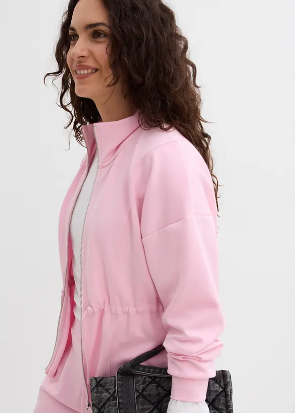 Sweat zipp&eacute; en mati&egrave;re n&eacute;opr&egrave;ne douce, bonprix