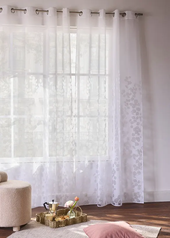 Voilage &agrave; motif d&eacute;vor&eacute; (1 pce), bonprix