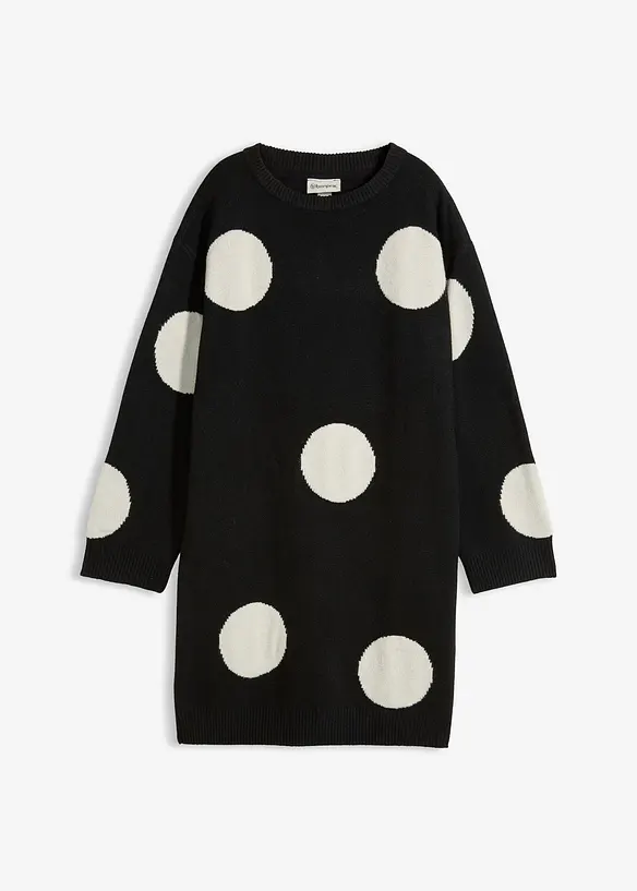 Robe oversize en maille &agrave; pois, bonprix