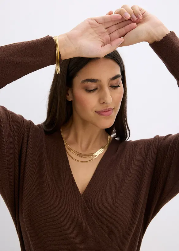 Robe pull fluide en viscose m&eacute;lang&eacute;e, bonprix