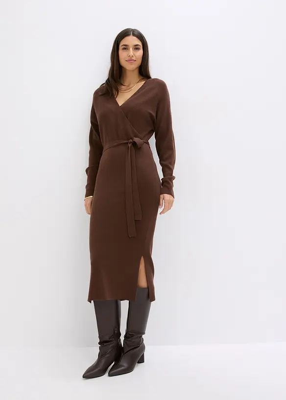 Robe pull fluide en viscose m&eacute;lang&eacute;e, bonprix