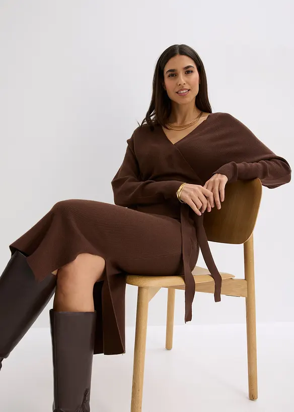 Robe pull fluide en viscose m&eacute;lang&eacute;e, bonprix