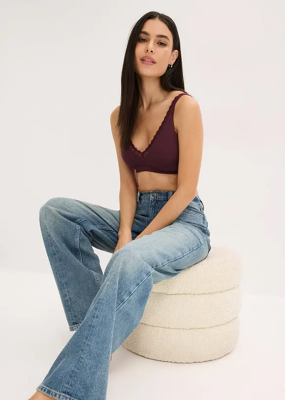 Brassi&egrave;re c&ocirc;tel&eacute;e avec coton et dentelle, bonprix