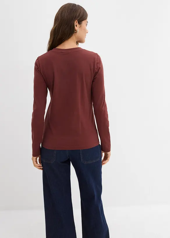 T-shirt manches longues pr&egrave;s du corps, bonprix