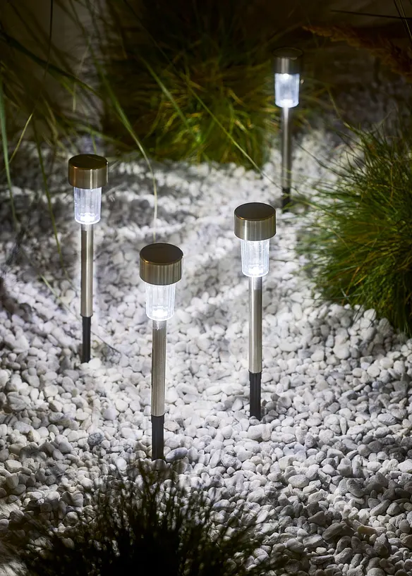 Lot de 4 lampes d&eacute;co solaires de chemin, bonprix