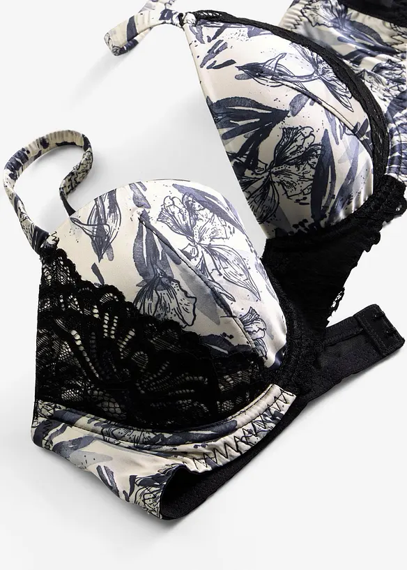 Soutien-gorge &agrave; coques en satin imprim&eacute;, bonprix