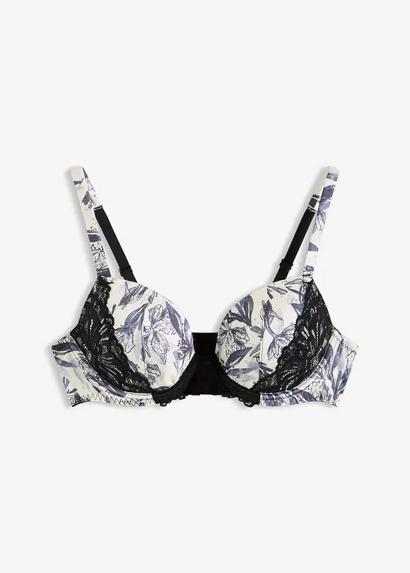 Soutien-gorge &agrave; coques en satin imprim&eacute;, bonprix