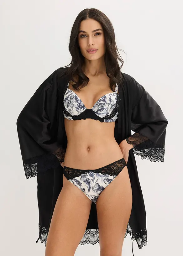 Soutien-gorge &agrave; coques en satin imprim&eacute;, bonprix
