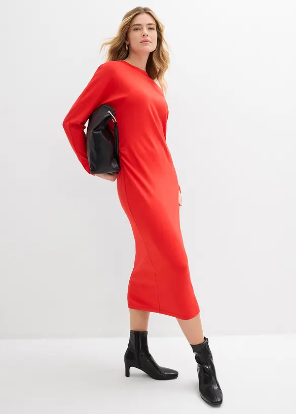 Robe midi en Punto di Roma confortable, bonprix