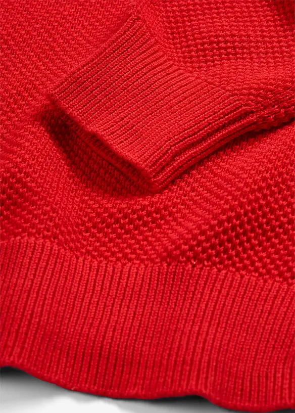 Pull en grosse maille avec patte de boutonnage, bonprix