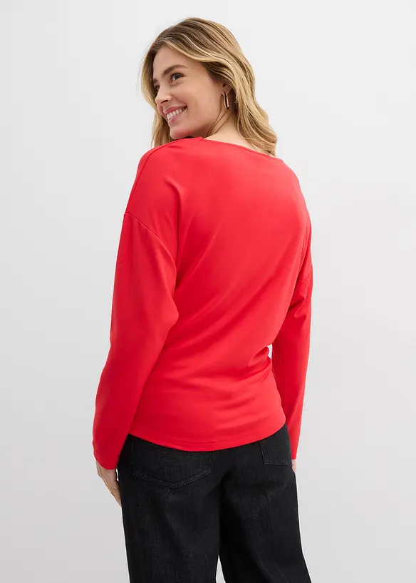 T-shirt manches longues en Punto di Roma confortable, bonprix