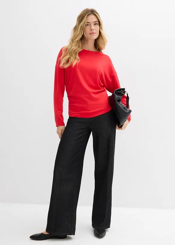 T-shirt manches longues en Punto di Roma confortable, bonprix