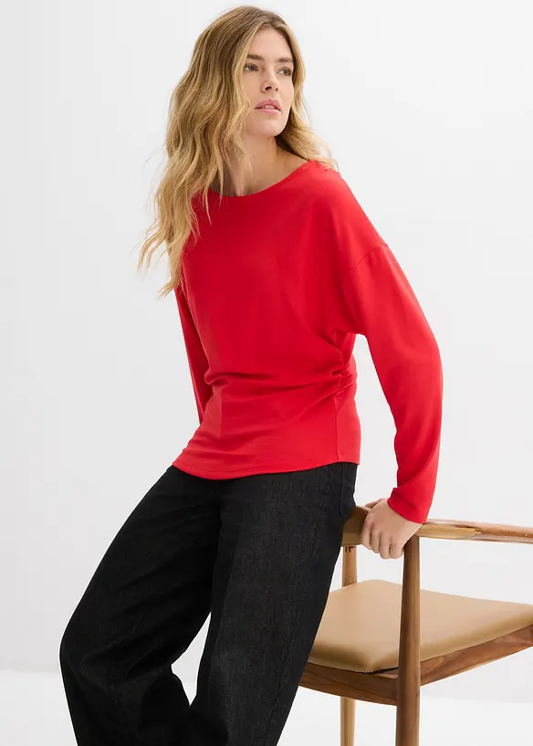 T-shirt manches longues en Punto di Roma confortable, bonprix