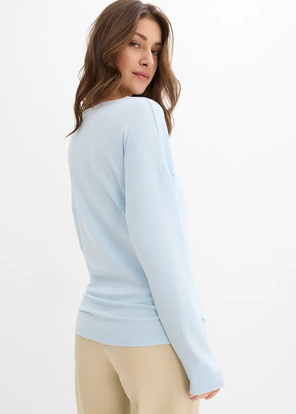 T-shirt manches longues en Punto di Roma confortable, bonprix