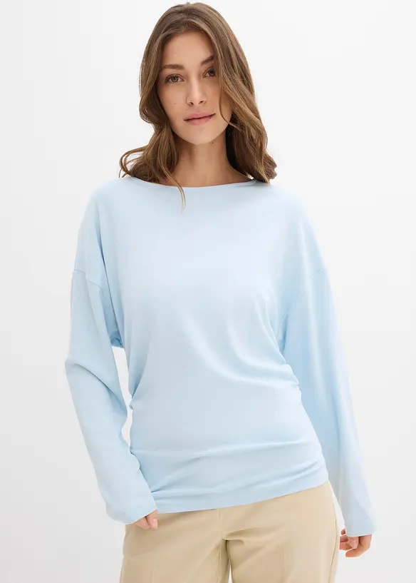 T-shirt manches longues en Punto di Roma confortable, bonprix