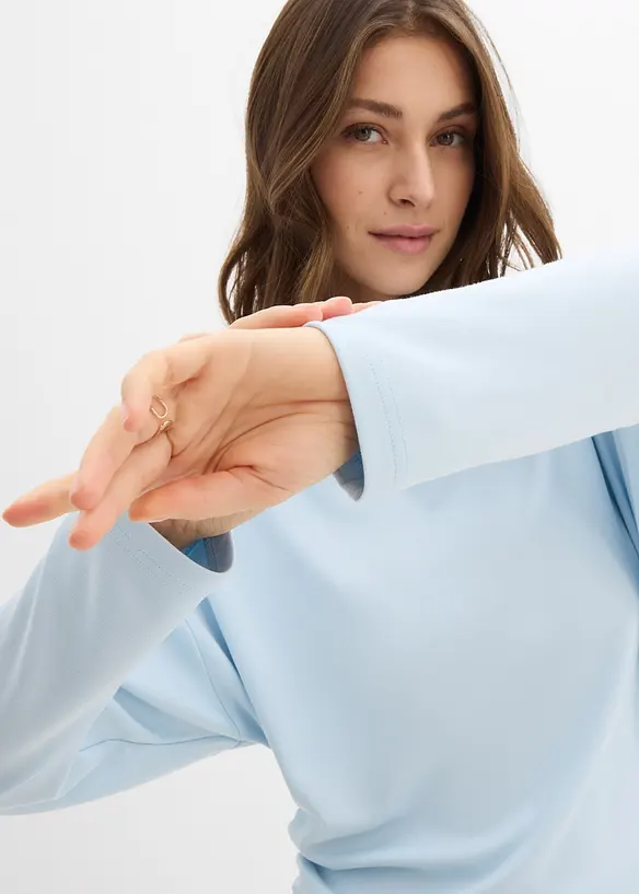 T-shirt manches longues en Punto di Roma confortable, bonprix