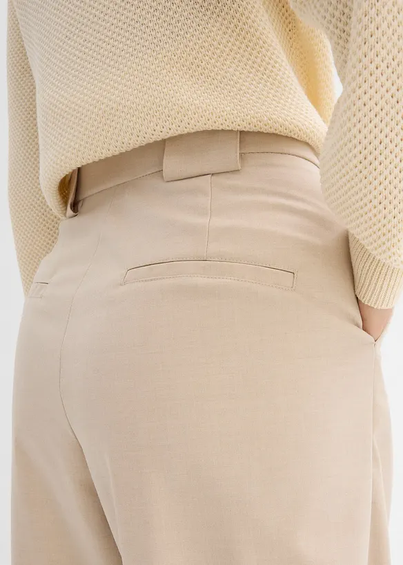 Pantalon barrel taille haute, bonprix