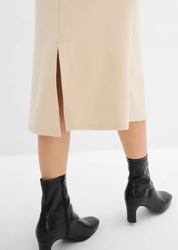 Jupe midi en mati&egrave;re n&eacute;opr&egrave;ne douce, bonprix