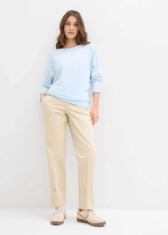 T-shirt manches longues en Punto di Roma confortable, bonprix