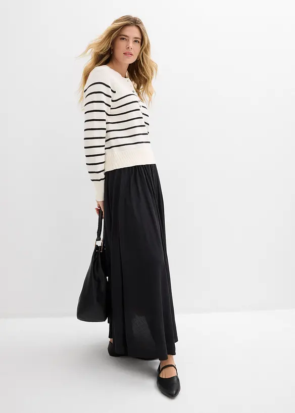 Jupe longue et fluide en viscose majoritaire, bonprix