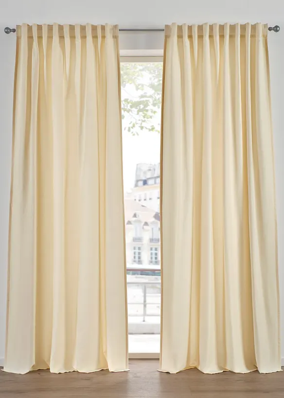 Lot de 2 rideaux en microfibre, bonprix