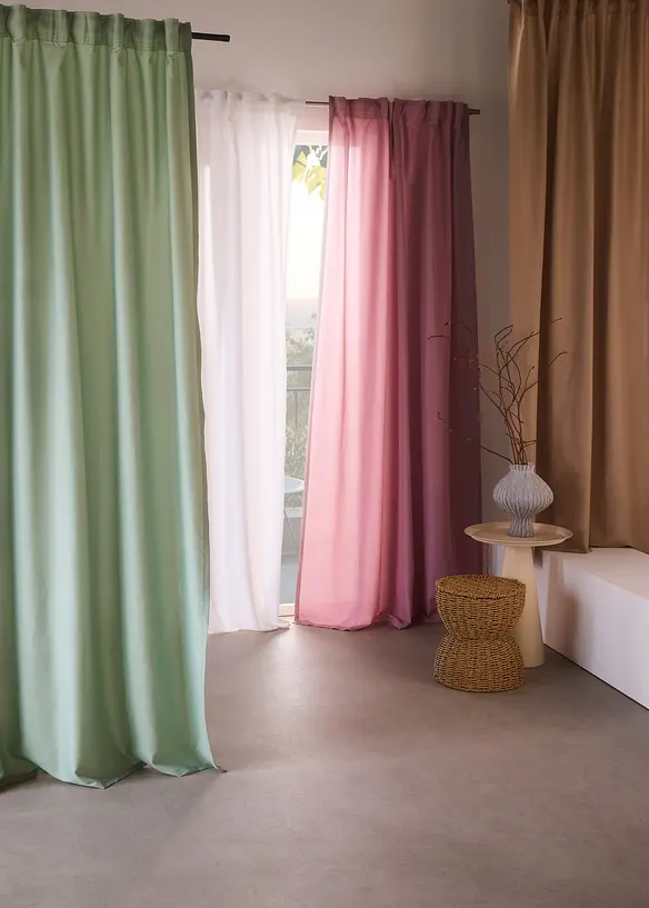 Lot de 2 rideaux en microfibre, bonprix