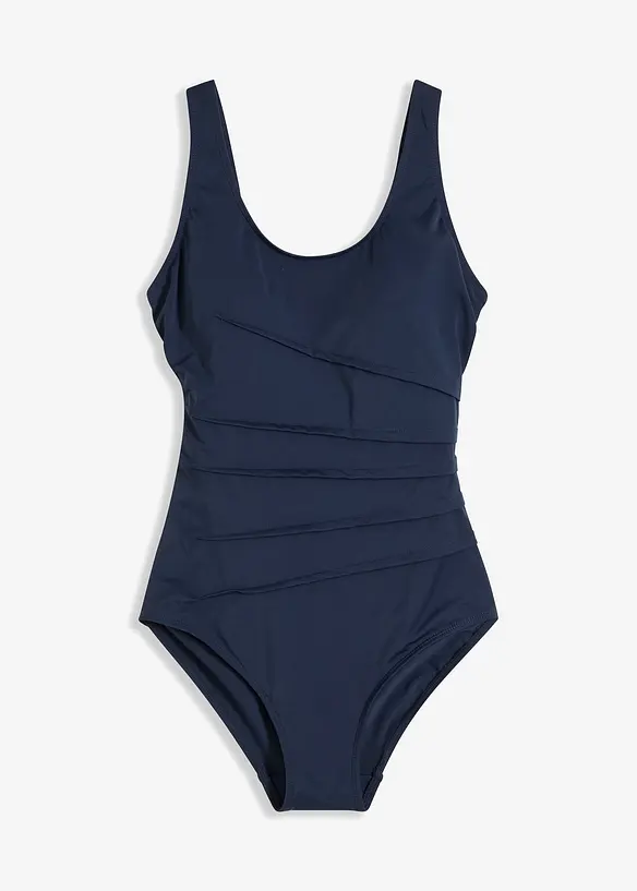 Maillot 1 pi&egrave;ce sculptant, maintien l&eacute;ger, avec plis d&eacute;coratifs, bonprix