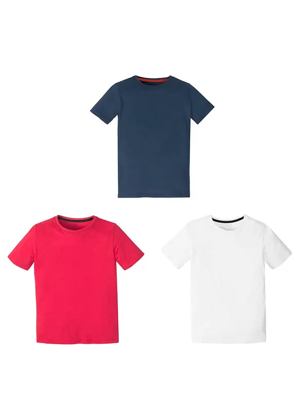 Lot de 3 T-shirts coton, bonprix