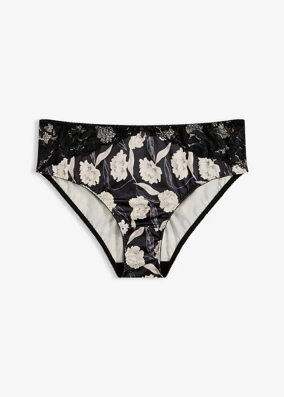 Slip Maxi en mati&egrave;re brillante avec dentelle, bonprix