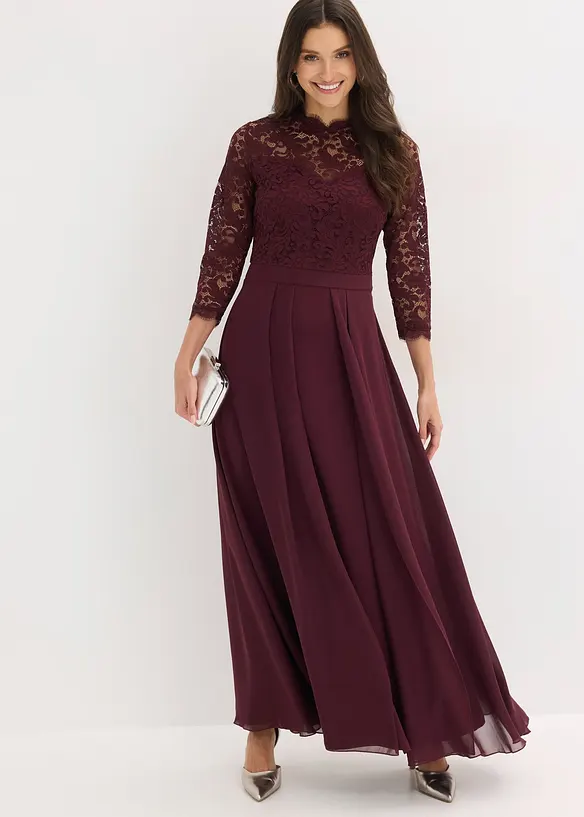 Robe longue avec dentelle, bonprix