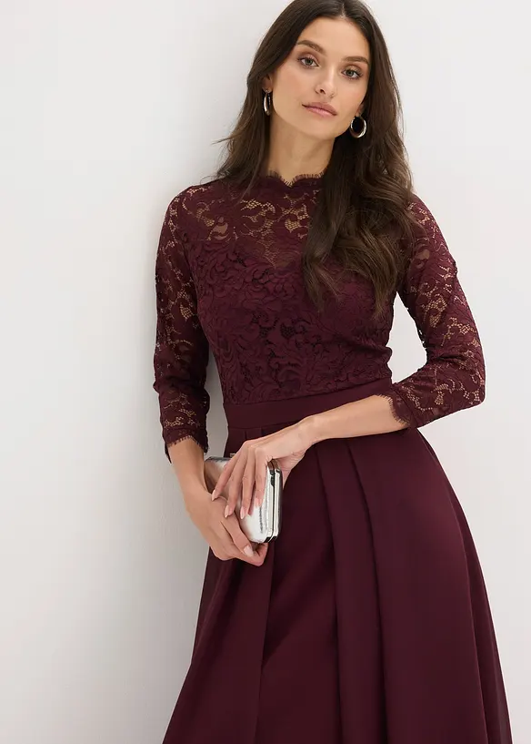 Robe longue avec dentelle, bonprix