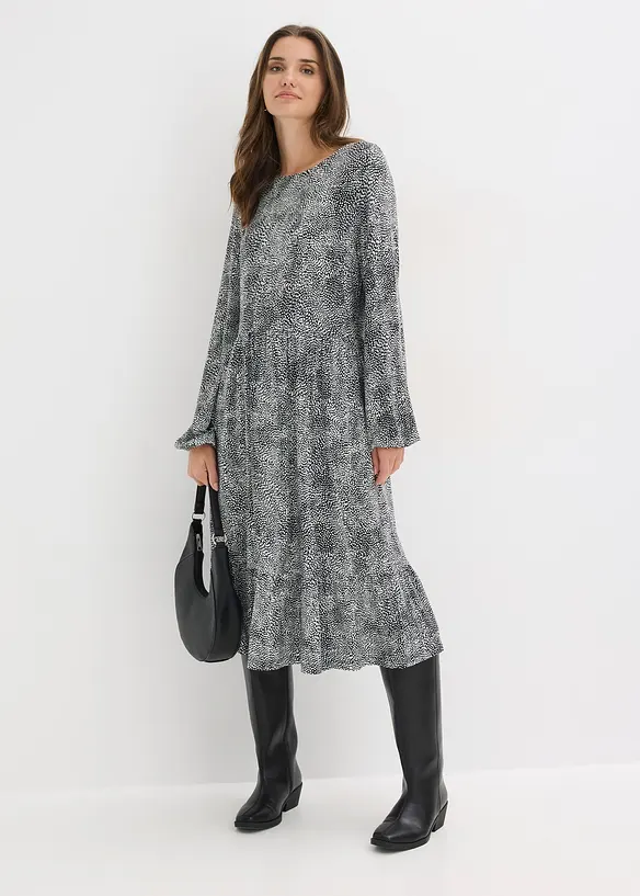 Robe midi en jersey viscose extensible, bonprix