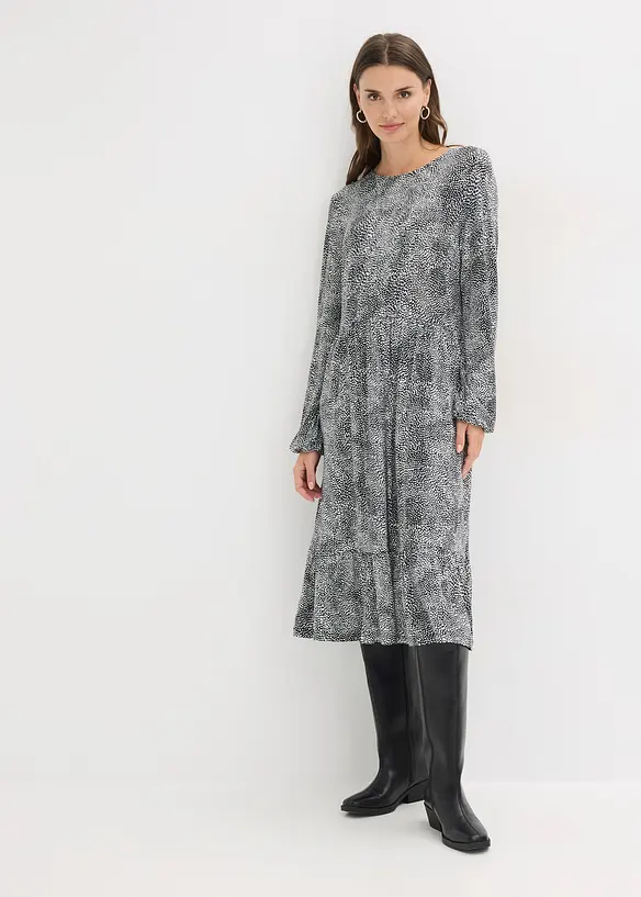 Robe midi en jersey viscose extensible, bonprix