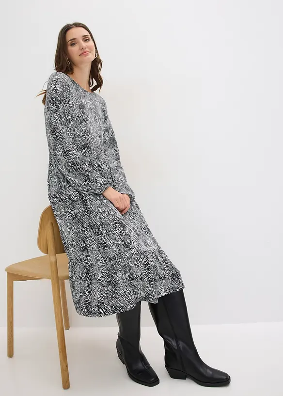 Robe midi en jersey viscose extensible, bonprix