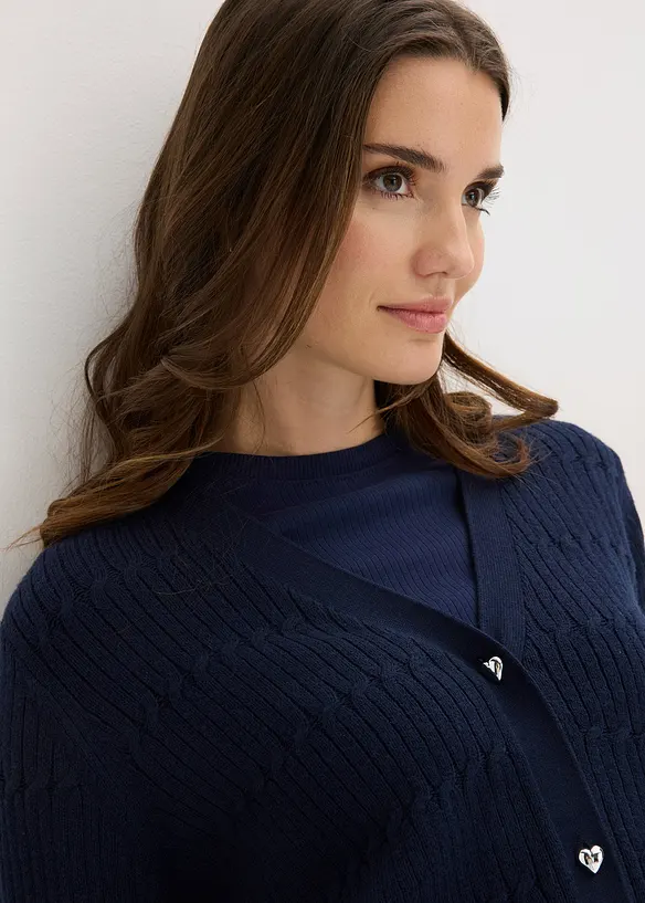 Gilet en fine maille de viscose m&eacute;lang&eacute;e, bonprix