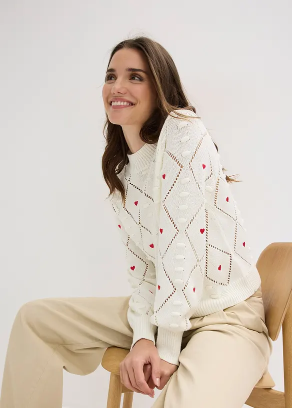 Pull ajour&eacute;, bonprix