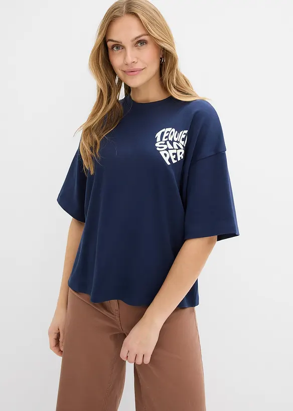 T-shirt boxy en coton &eacute;pais, bonprix