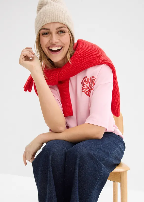 T-shirt boxy en coton &eacute;pais, bonprix