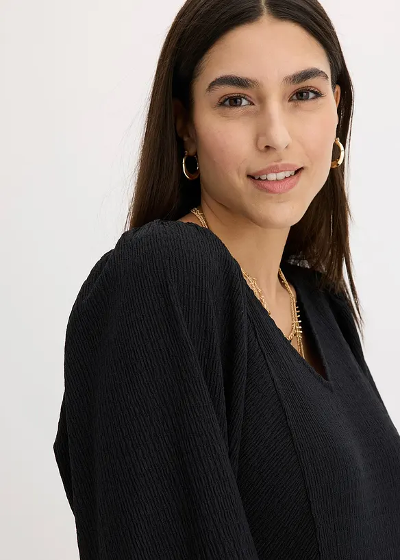 Robe midi en jersey textur&eacute;, bonprix