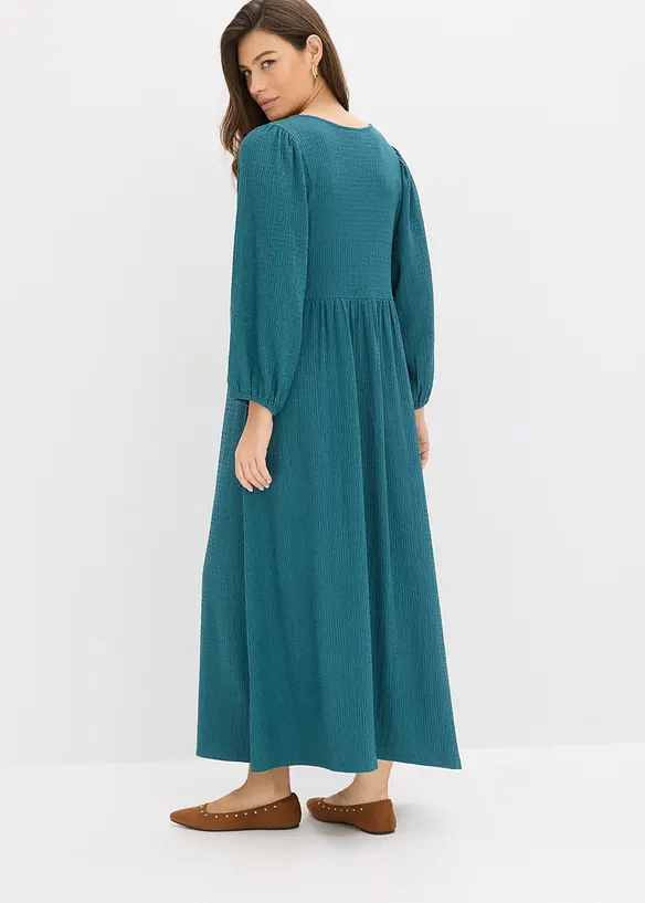 Robe midi en jersey textur&eacute;, bonprix
