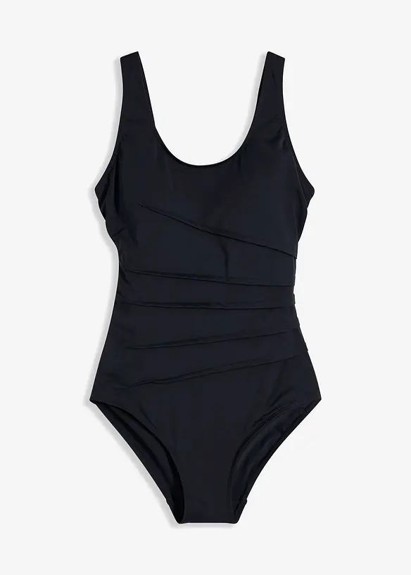 Maillot 1 pi&egrave;ce sculptant, maintien l&eacute;ger, avec plis d&eacute;coratifs, bonprix