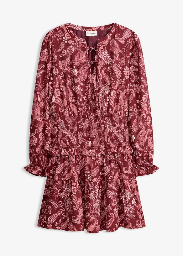 Robe courte en cr&ecirc;pe textur&eacute;, bonprix