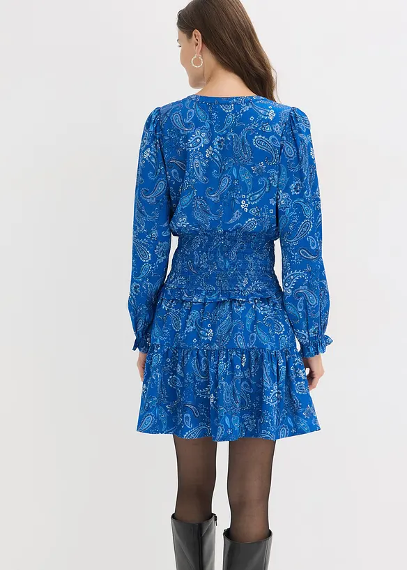 Robe courte en cr&ecirc;pe textur&eacute;, bonprix