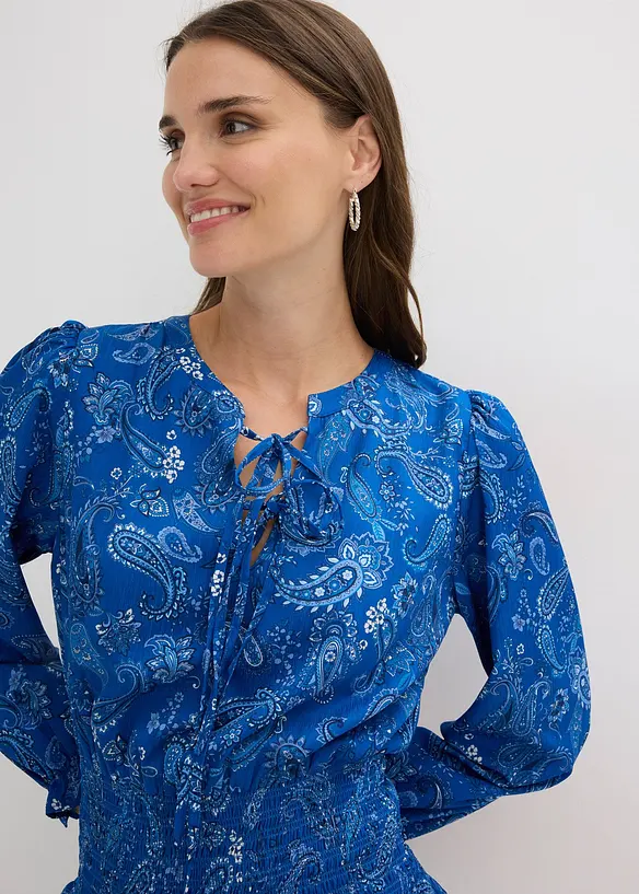 Robe courte en cr&ecirc;pe textur&eacute;, bonprix