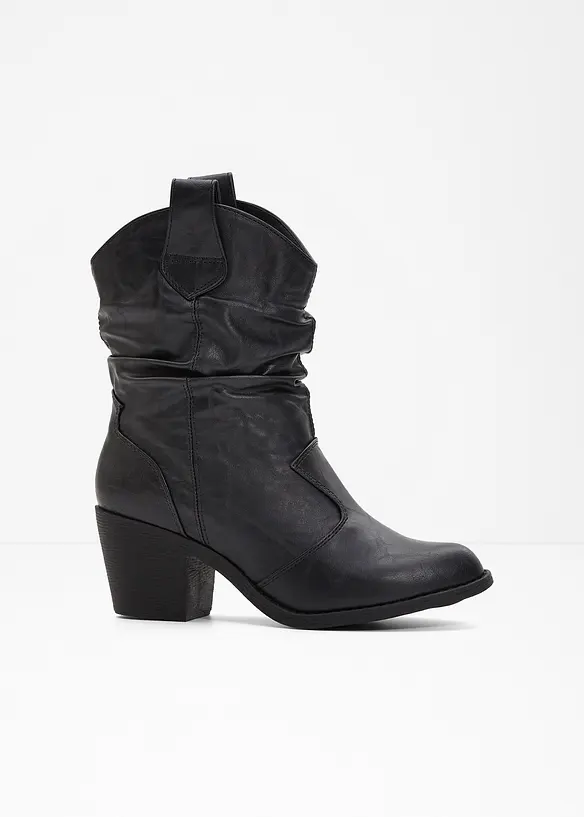 Bottines western &agrave; fronces, bonprix