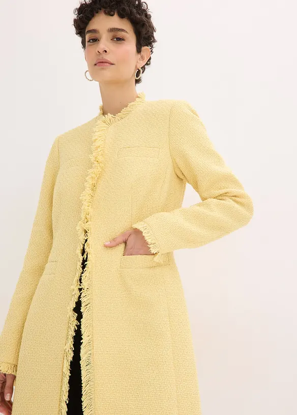 Blazer long en maille boucl&eacute;e, bonprix