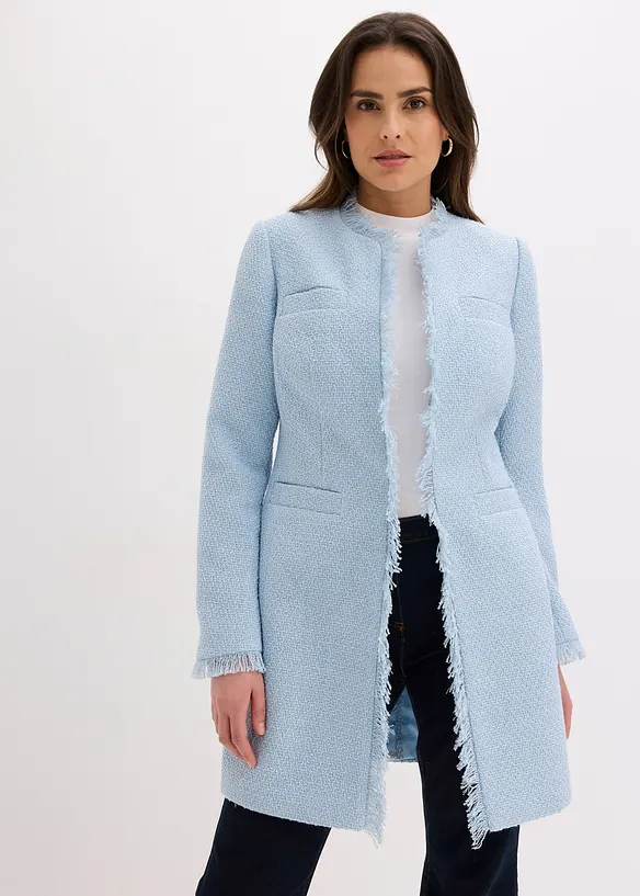 Blazer long en maille boucl&eacute;e, bonprix