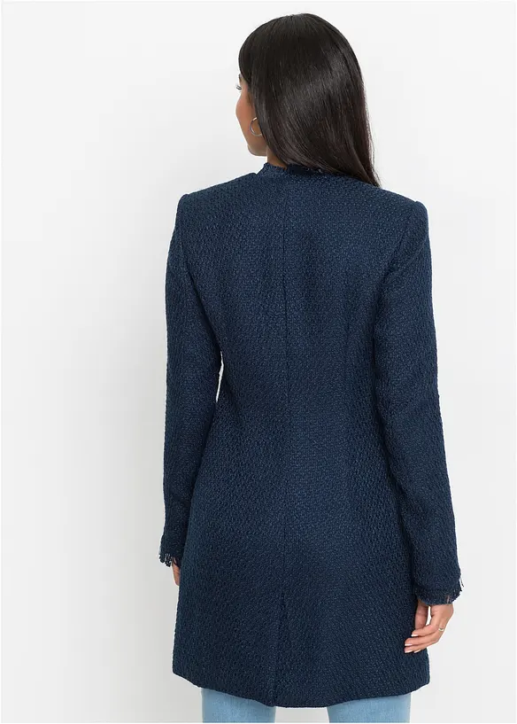 Blazer long en maille boucl&eacute;e, bonprix