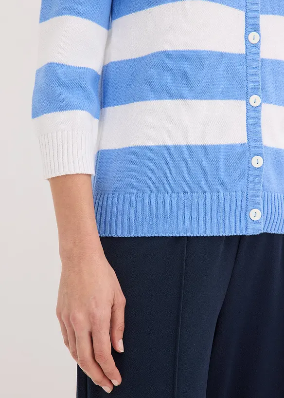 Gilet ray&eacute; en maille de coton, bonprix